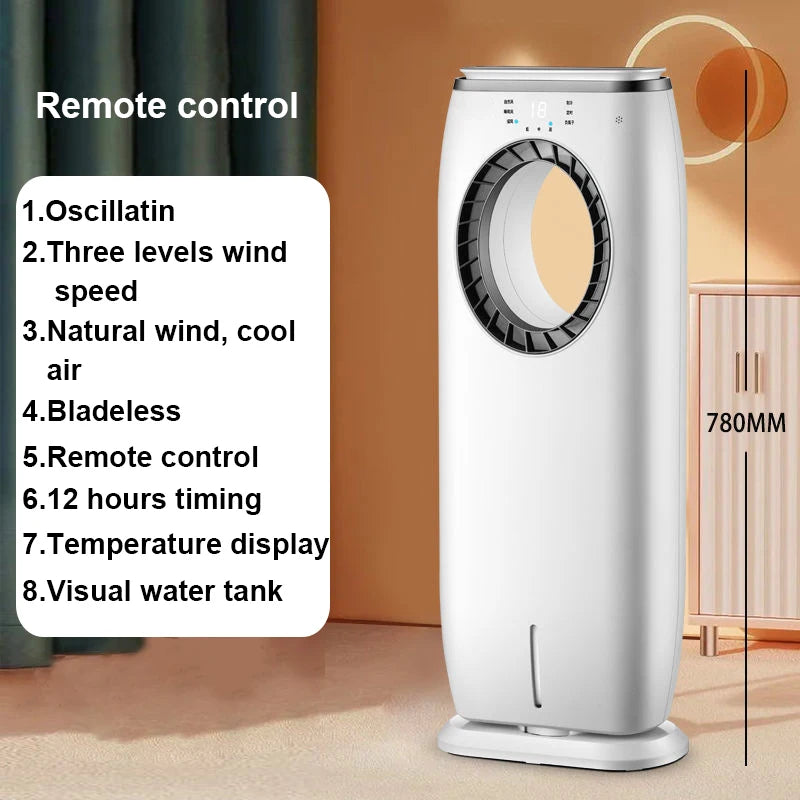 Wassergekühlter Klimaanlagen-Ventilator-Kühler, blattlose elektrische Kühlung, Fernbedienung, Zeitschaltuhr, Luftbefeuchter, Klimaanlage, Kühler EU