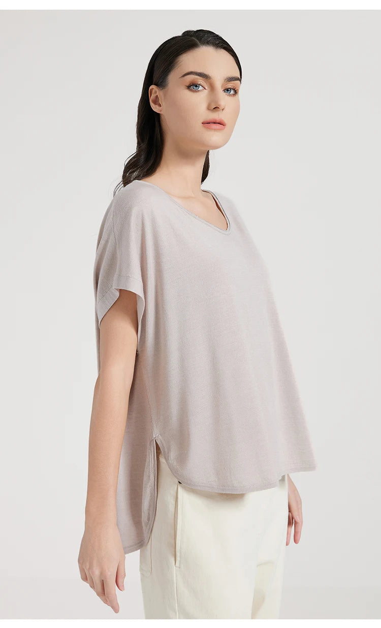 BC1095 Luxuriöse Damenbekleidung Seide Wolle Damen Kleidung lockere Merinowolle Weste Pullover für Damen