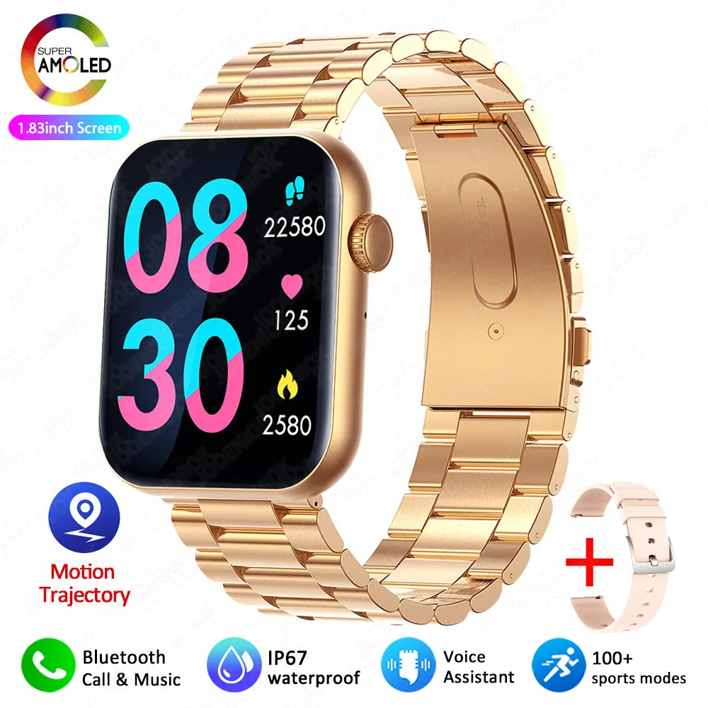 2025 Neue Sport Smartwatch Herren Full Touchscreen Herzfrequenz Bluetooth Anruf 1,9 Zoll KI-Sprache IP68 Wasserdichte Smartwatch Damen