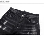 Street Fashion Herren Eng Schwarz Grau Jeans Retro Elastische Schlankmachende Split-Style Jeans Herren Retro Designer Brand Jeans Hombre
