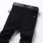 Wthinlee Business Men Jeans Casual Straight Stretch Fashion Classic Blue Black Work Denim Trousers Spring Summer Brand Clothing