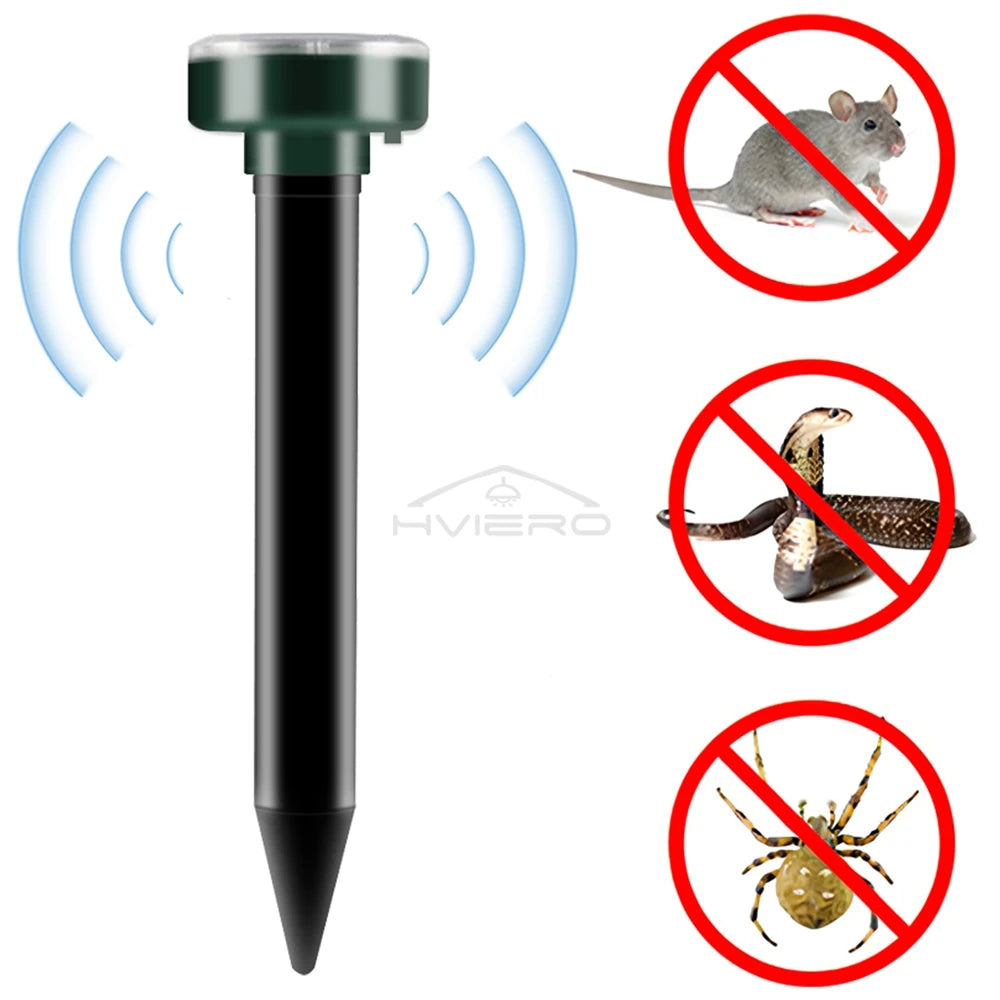 4/8X Solar-Vertreiber Solarbetrieben Ultraschall Sonic Maus Maulwurf Schädlings Nagetier Abwehr Vibrationswelle Garten Rasen Bauernhof Feld Außenbereich