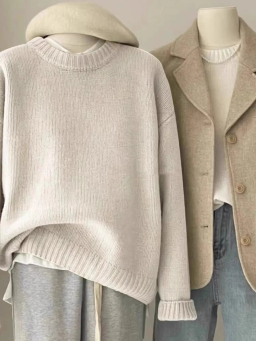 Weicher, wachsartiger Rundhals-Pullover aus 100 % reinem Kaschmir für Damen, lockerer Pullover, Herbst- und Winter-Kurzpullover