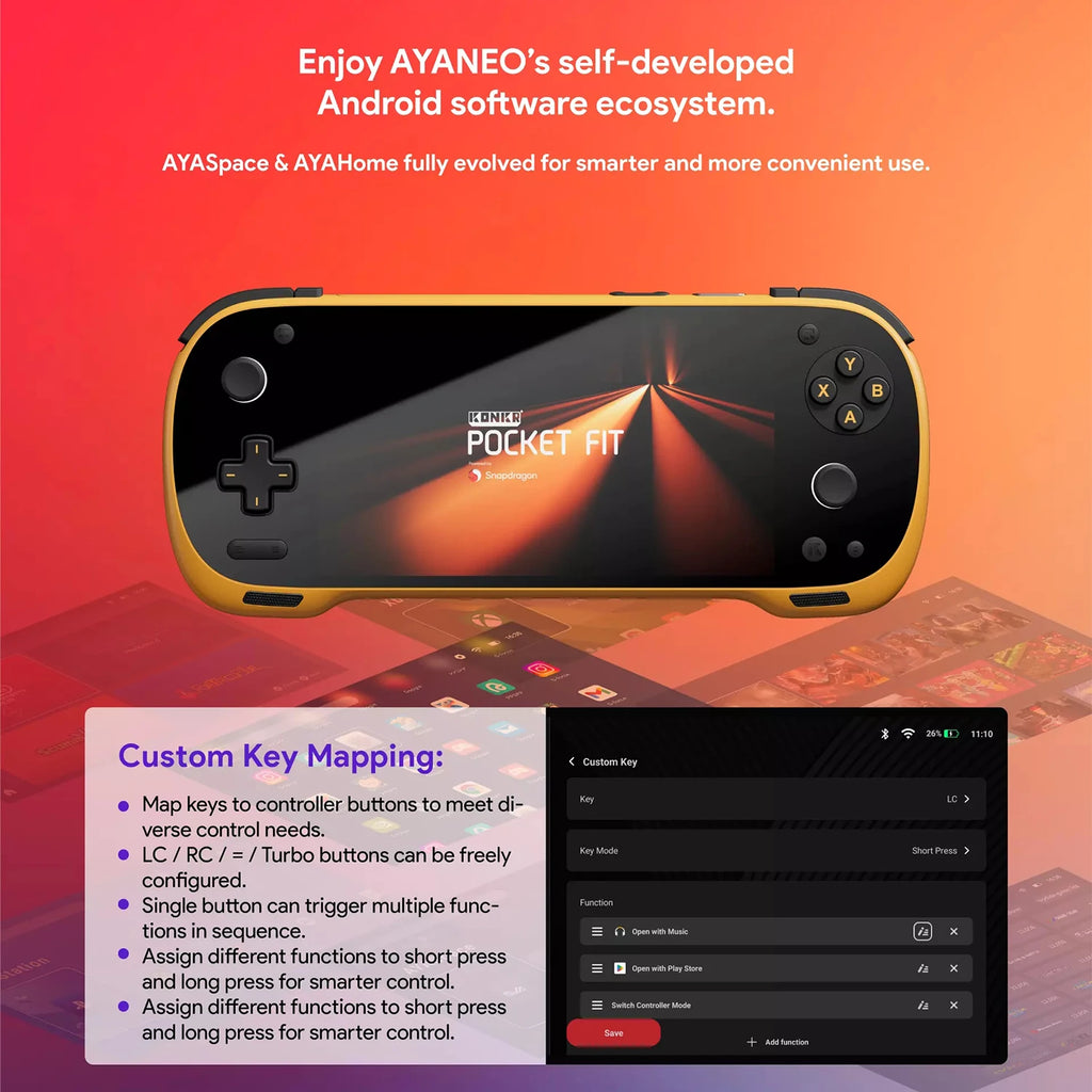 AYANEO Konkr Pocket FIT Retro tragbare Spielekonsole G3 GEN3 6'' LCD 144Hz WiFi, 8000mAh Akku