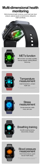 Neue Gesundheitsuhr Harnsäure Blutdruck Blutsauerstoff Körperanalyse Körperfett Smartwatch EKG+PPG Bluetooth Anruf Uhr Frauen Männer