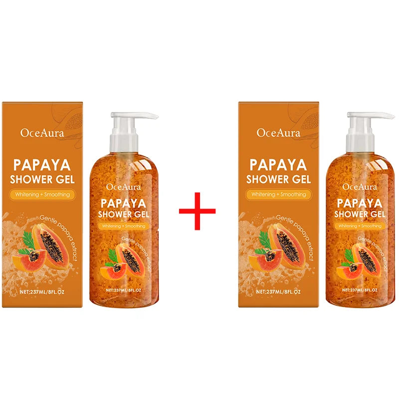 Papaya Whitening Duschgel Peeling Verblassen von Pigmentflecken Langanhaltender Duft Erfrischend Reguliert Öl Feuchtigkeitsspendend Reichhaltiger Schaum Körperwaschmittel