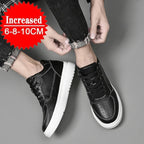 Hochwertige Herren-Sneaker, erhöhte Herrenschuhe, modische Freizeitschuhe, bequeme Leder-Sportschuhe, Höhenzunahme 6/8/10 cm