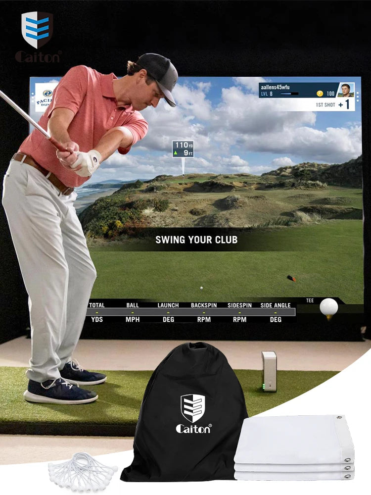 Caiton Golf Impact Screen – Geräuschlos, HD, Reißfest, Schwungtraining für Innen- und Außenbereich, Einfacher Aufbau, Schlagschutz, Verschiedene Größen