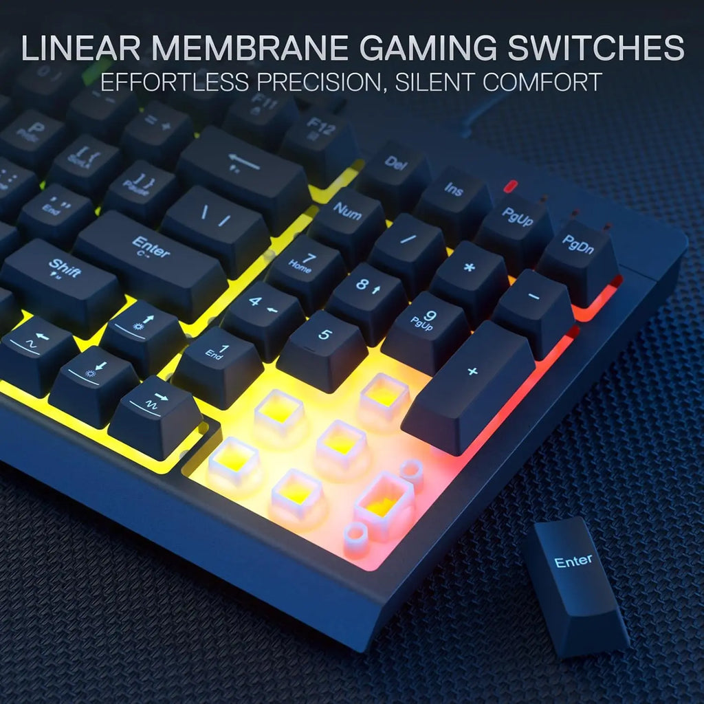 Redragon S141 Gaming-Tastatur- und Maus-Kombination, K515 kabelgebundene RGB-Membran-Tastatur und M616 kabelgebundene Gaming-Maus mit 10000 DPI im Bundle