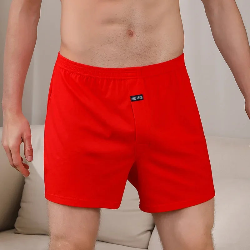 Herren Aro Unterhosen Unterwäsche 100% reine Baumwolle Schlafhose lose atmungsaktive Herren High Waisted Four Corner Boxershorts