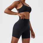Hearuisavy Damen Yoga Shorts Sommer Soft Buttock Lift Gym Leggings High Waist Sport Shorts Damen Running Workout Shorts Female