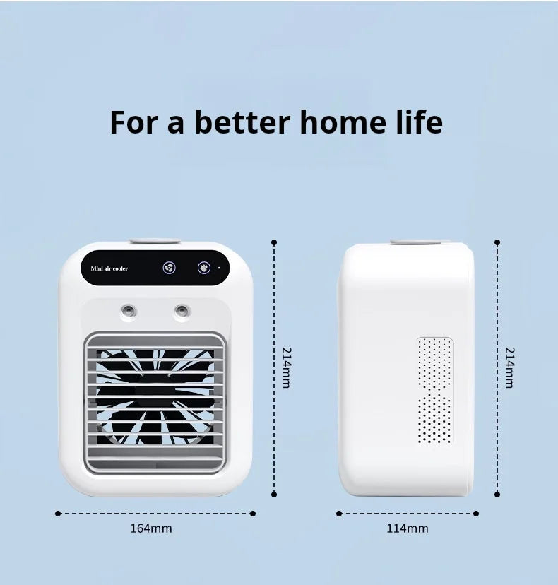 Mini USB Schreibtischventilator, tragbar, leise, kühler Klimaanlage für Schlafzimmer und Zuhause mit Befeuchtungs-Sprühfunktion, Tischventilator