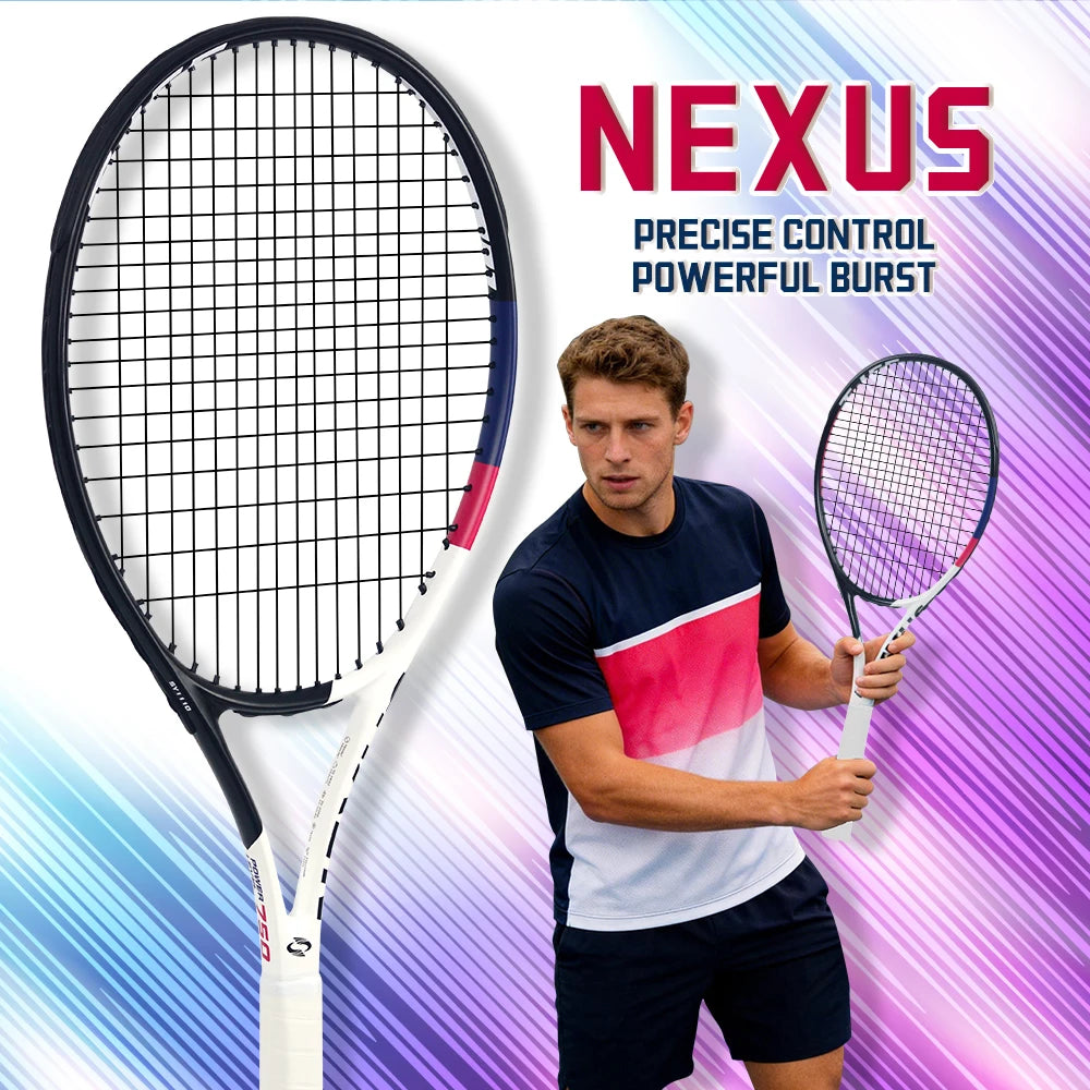 NEXUS Carbon Tennisschläger, Speed Aesthetic Design, breiter stabiler Dreiecksrahmen, geringer Windwiderstand und hohe Kontrolle