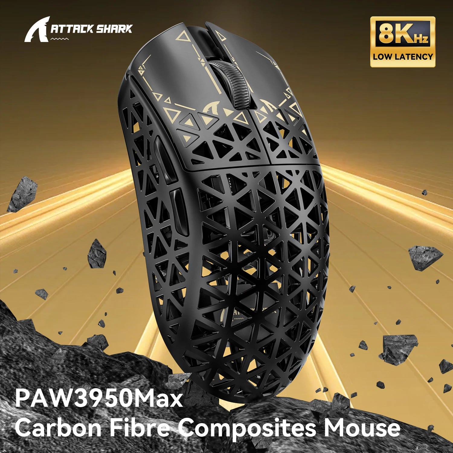 ATTACK SHARK R5 Ultra Carbon Fiber Wireless 8K Gaming Mouse 39g SUPERLIGHT, PixArt PAW3950MAX Gaming Sensor, 8000Hz Wireless Pol Hauptbild