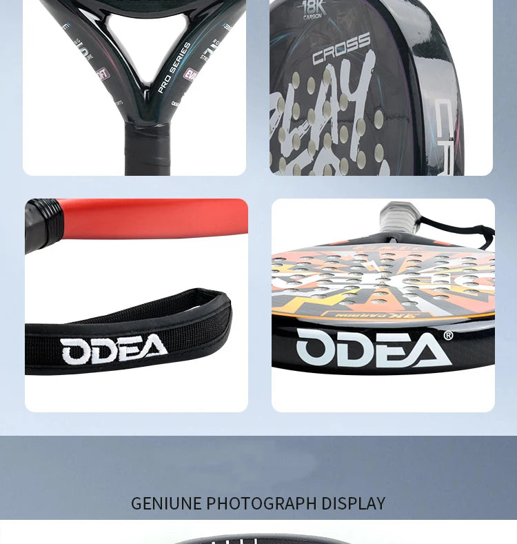 ODEA Beach Tennis Schläger Vollcarbon Rauhe Oberfläche Outdoor Sport Schläger Für Herren Damen Erwachsene Fortgeschrittene Spieler 3K 18K