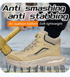 Rotationsschnallen-Sicherheitsschuhe für Herren mit Stahlkappe Durchtrittsicher, Antipunktion, Rutschfeste Arbeitsstiefel für Industrie und Schweißen
