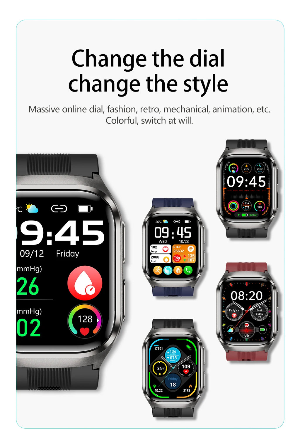 2026Neue Gesundheitsuhr Blutdruck Genaue Messung Smartwatches Herren Harnsäure Blutfette wasserdicht Airbag Smartwatch Damen