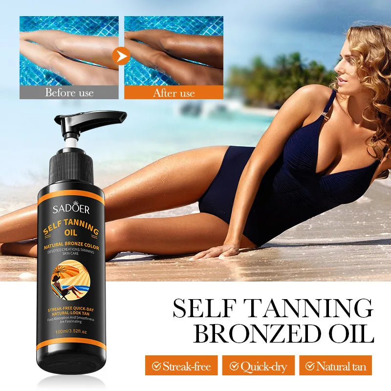 100ml Bräunungsspray: Leichte Textur, feuchtigkeitsspendend, schöner schwarzer Farbton, für einen wilderen und selbstbewussteren Look. Große Kapazität, schönes Bräunungsergebnis, streifenfrei, schnell trocknend, kein Bräunungseffekt. Hauptbild