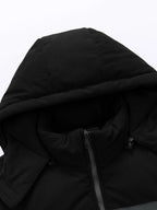 Herren-Kapuzenjacke aus Baumwolle, winterlich verdickt und warm, winddicht und kältebeständig, schlicht und vielseitig als Arbeitskleidung