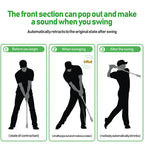 MO EYES Golfschwungtrainer Schwarz Indoor- und Outdoor-Übungsstick Handgriff HGB031
