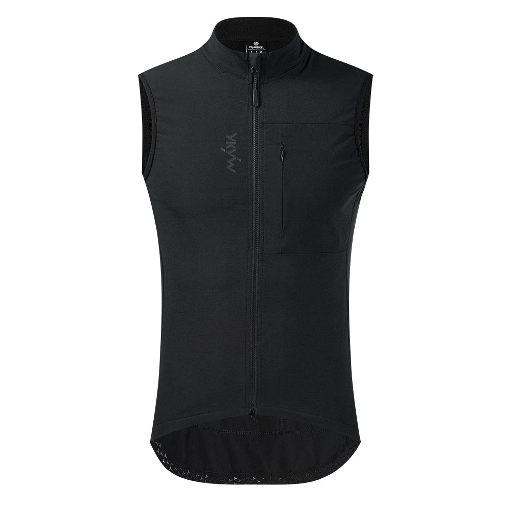 YKYWBIKE Herren Radsport Gelit Thermo-Fleece Fahrrad Windjacke Ärmellose Weste Winddicht Wasserdicht Radfahren