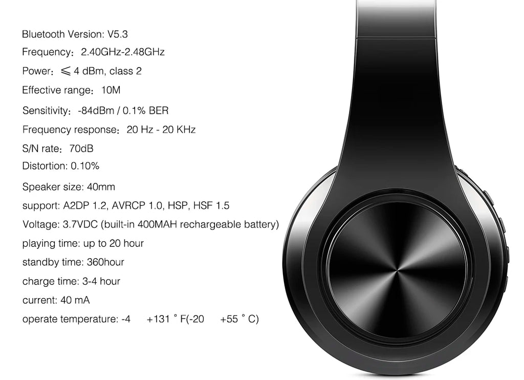 Herren Geschenk Gold Wireless Kopfhörer Bluetooth Kopfhörer Stereo Headset Spiel mit eingebautem Mikrofon, universell für Android und iOS