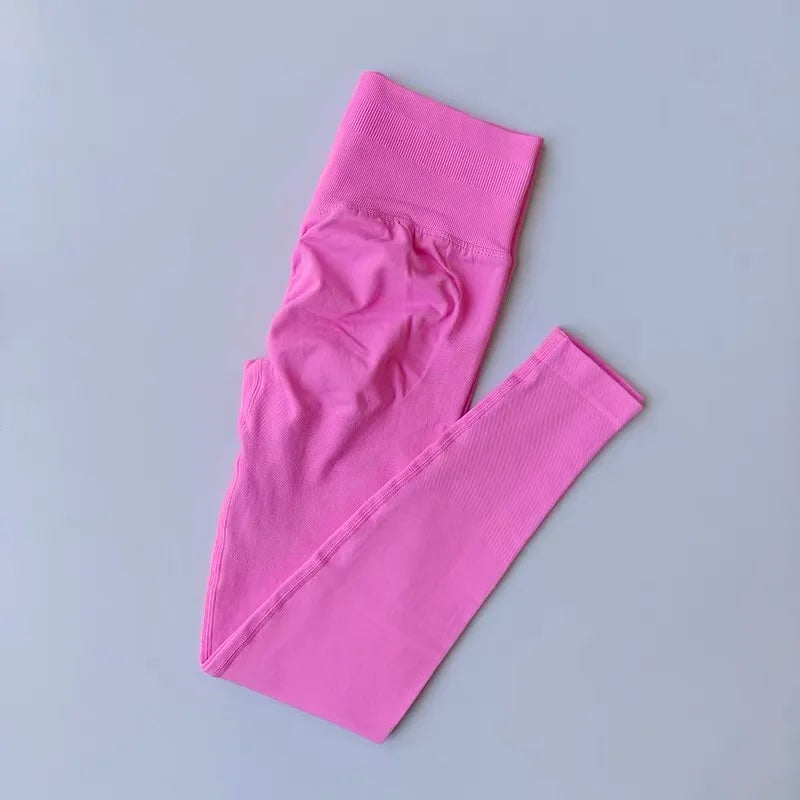 Nahtloses Yoga-Set für Damen, Beauty-Rücken-Sport-BH, Unterwäsche, Pfirsich-Po-Fitness, hohe Taille, Leggings, Gymnastik-Yoga-Set, Pilates-Set