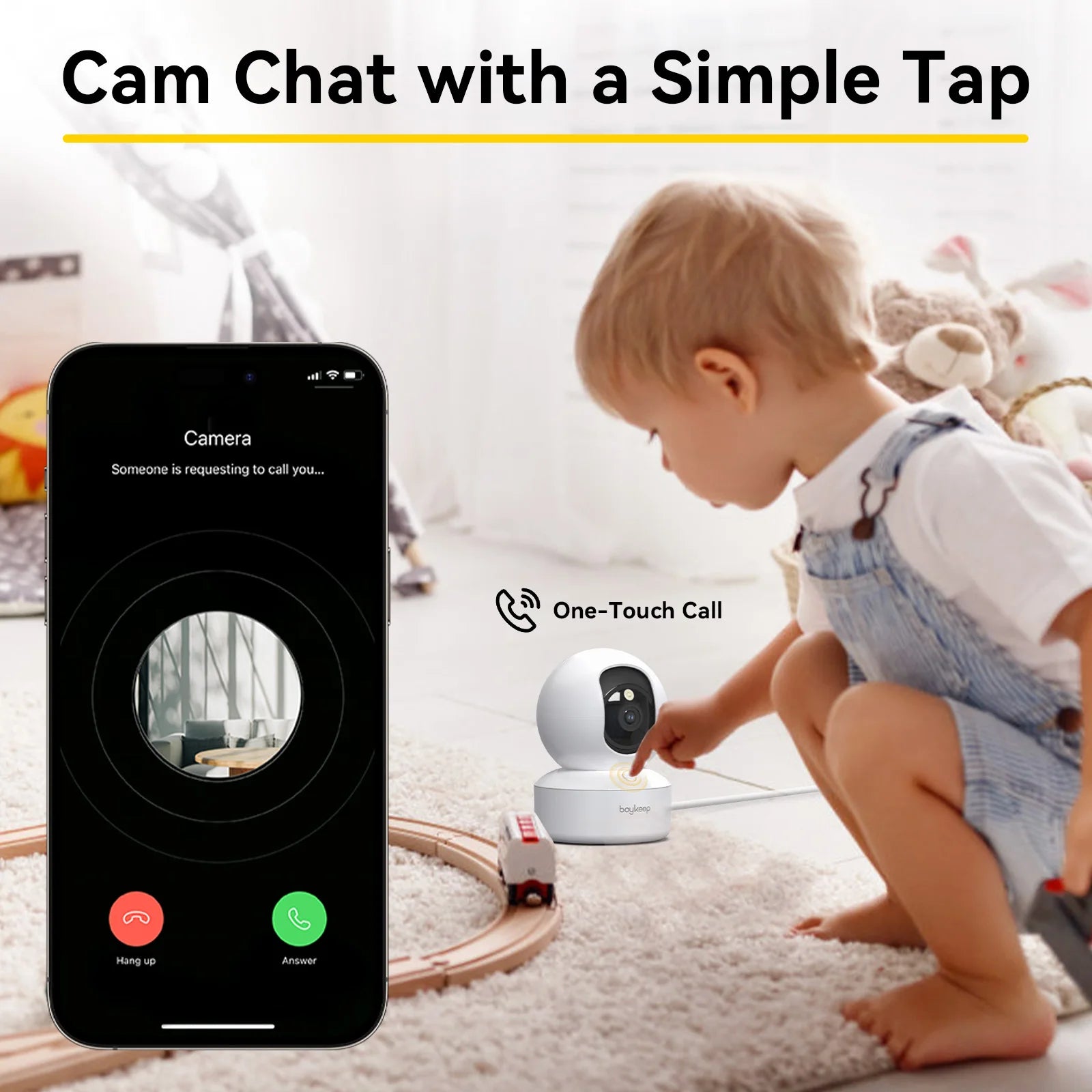BoyKeep 3MP 5G/2.4GHz WiFi Indoor-Überwachungskamera Smart Babyphone IP-Kamera mit automatischer Verfolgung und 24/7 Videoüberwachung