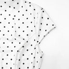 Talenza Weißes gepunktetes langes Kleid Sommer Sexy High-Waist Vintage Print Ärmelloses Kleid Lässige Party Urlaub Neues Damenkleid