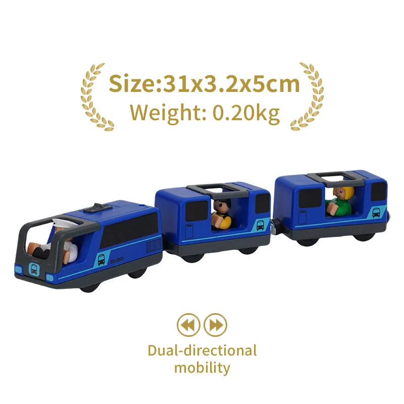 Holz Eisenbahn Lokomotive Magnetische Elektrische Auto Zug Spielzeug Passend für Biro Holz Diecast Slot Schienenbahn Weihnachten Geschenk