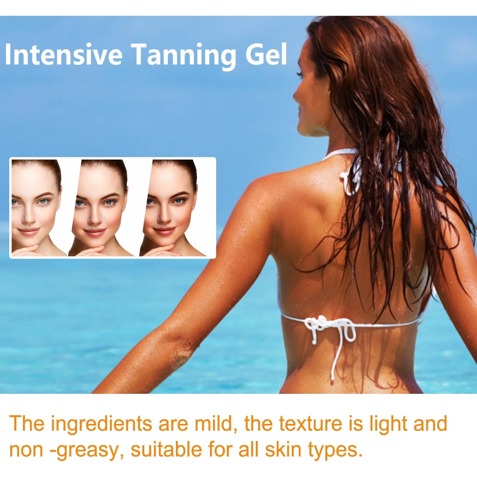 Intensives Bräunungsgel & Creme Set Beschleuniger Bräunung Dunkle Haut Lang anhaltend Feuchtigkeitsspendend Gesicht Körper Selbstbräunungscreme ohne Sonne
