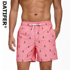 DATIFER Herren Sport-Badeshorts im neuen Stil Polyester-Druck Fitness-Badehose Surfen Badehose Badebekleidung