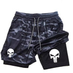 Print 2-in-1 Performance Shorts für Herren, athletische, schnell trocknende Shorts mit Handytasche, Sommer-Fitnessstudio-Workout-Laufshorts RL0302