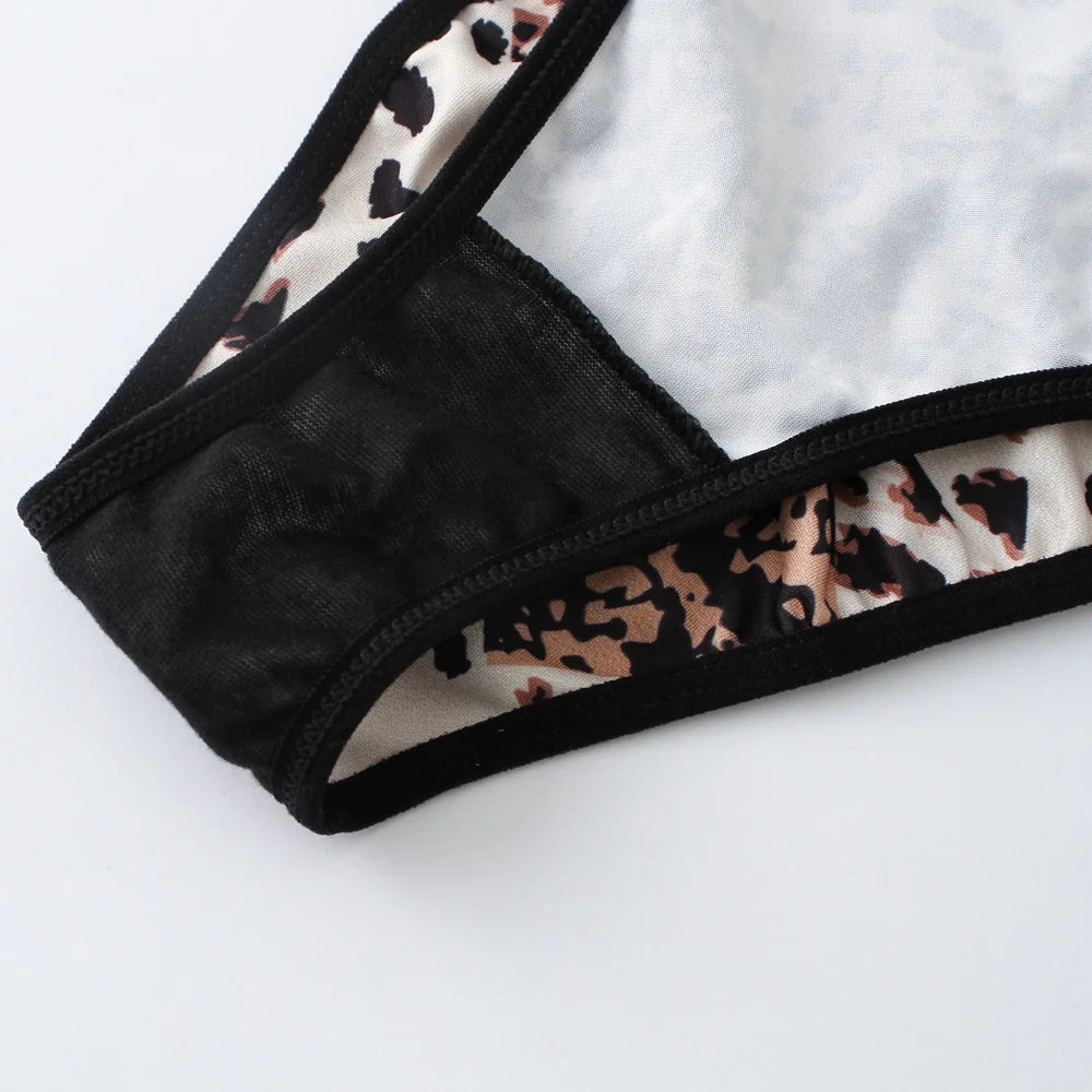 Buchstabe Strass Sport Leopard Sexy Dessous Set Geraffter Push Up Nahtloser BH Set Mode Spurenlose Dünne Fitness Unterwäsche