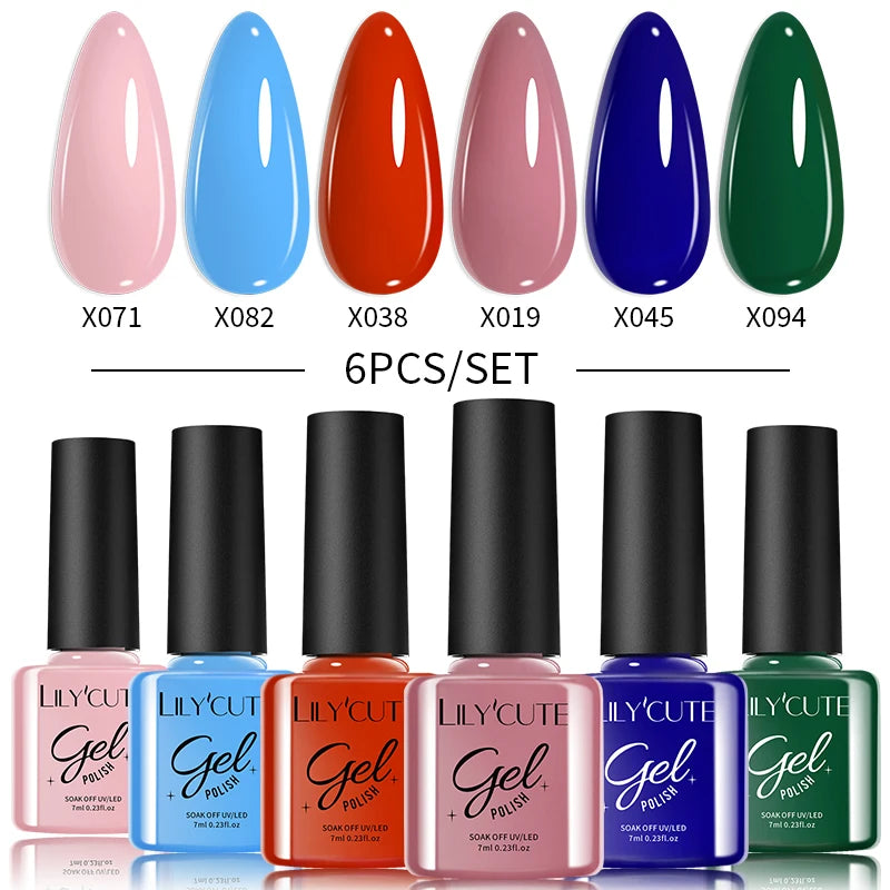 LILYCUTE Nagelgel-Politur-Set, Rosa Grün, Frühling, DIY-Nagelkunst-Design, lang anhaltend, Soak Off UV Gel, Maniküre, Malgel, Vernis-Kit