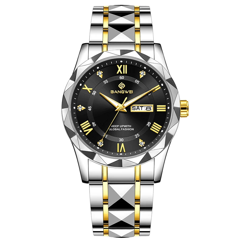 BANGWEI Elegante Luxus Quarz Damenuhr Mode Klassisch Einfach Edelstahluhren Automatisches Datum Wasserdicht Diamant Damen Armbanduhr
