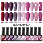 10/12PCS/SET Katze Magnetisches Gel Nagellack Set 9D Reflektierendes Glitzer Gel Halbpermanentes UV Gel Soak Off Funkelndes Nagelkunst Kits