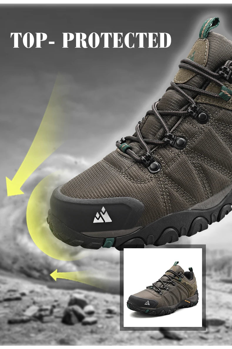 HIKEUP Rutschfeste Herren Wanderschuhe Atmungsaktive Outdoor Abriebfeste Spritzwassergeschützte Kletterschuhe Herren Sneaker Tourismus Bergschuhe