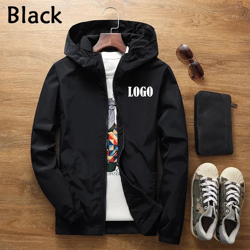 Maßgeschneiderte Reise-Team Zipperjacke, Kapuzen-Unisex-UV-beständige, wasserdichte Jacke für Herren und Damen, Oberbekleidung, Frühling, Sommer,