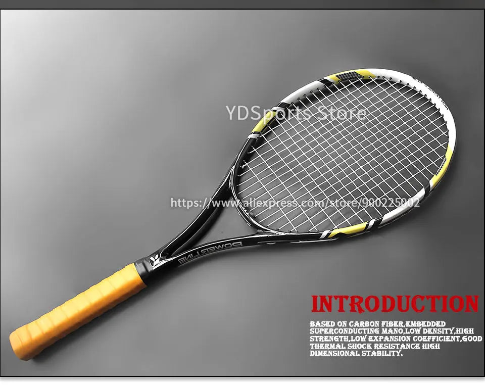 Professional Unisex Carbon Fiber Tennis Racket With Bag Training Paddle Rackets For Adult Men Women Ultra Light Racquet