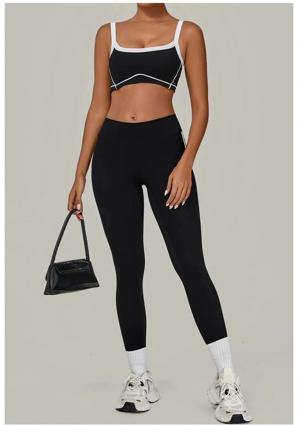 2PCS Damen Yoga-Set Hohe Taille Peach Hip Herausnehmbare Polsterung Sport-BH Hose Fitnessanzug Laufen Workout Gym Leggings Yoga-Set