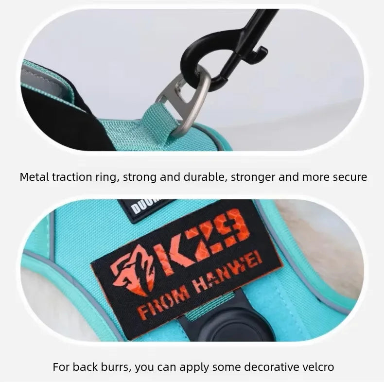 Anti Pull Dog Harness for Large Medium Dogs Reflective Escape Proof Tracker Chest Strap Breathable Adjustable Pet Supplies