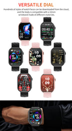 LIGE Neue 2,2-Zoll 3D Gebogenes Display Smartwatch Mit LED-Licht Thermometer Gesundheitsmonitor Smartwatch BT Anruf Sport Fitness Uhr