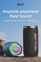 ZEALOT-S76 50W Tragbarer Super-Subwoofer Tragbarer Lautsprecher für Zuhause und Outdoor, wasserdichte Säule, Bluetooth-Lautsprecher, Soundbox