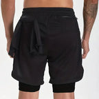 Herren-2-in-1-Lauf-Workout-Shorts mit Druck, Christian Gym Athletic Performance Shorts mit Handytasche und Handtuchschlaufe, Activewear