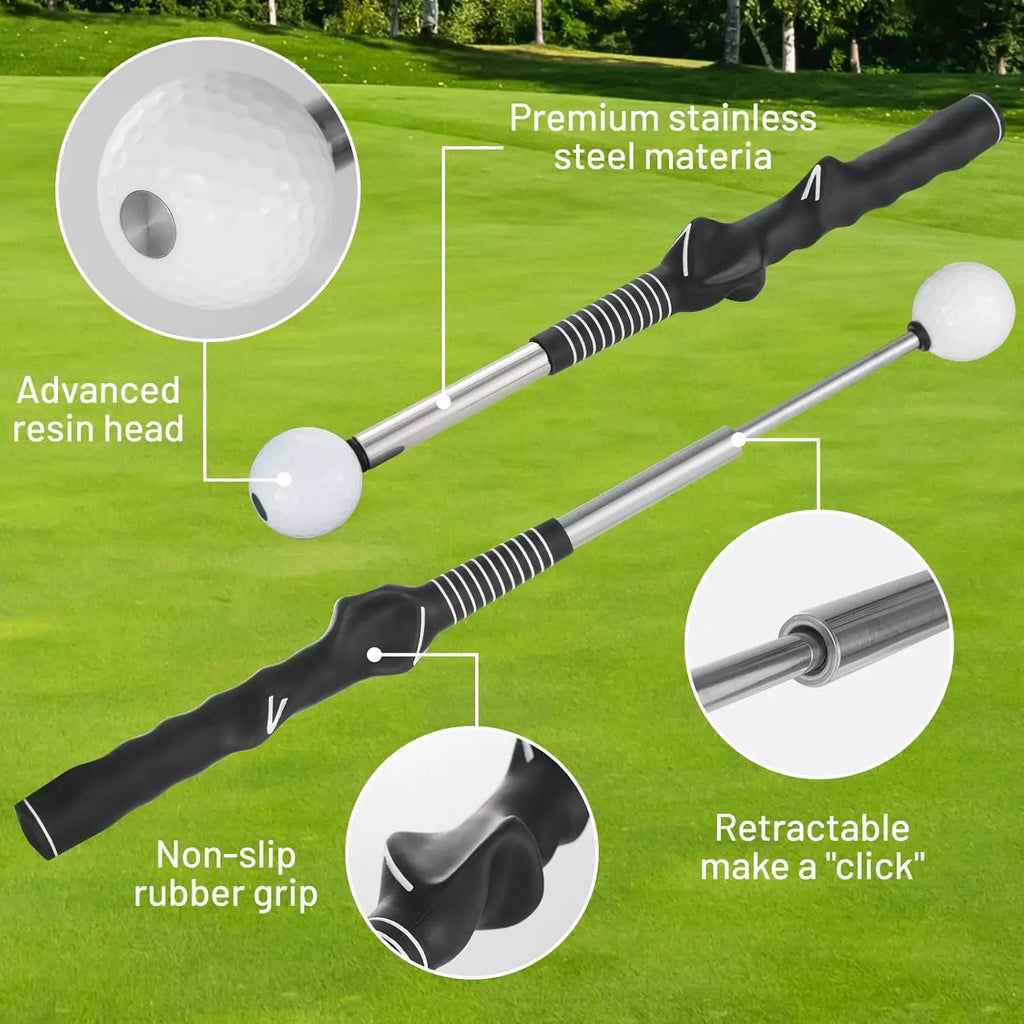Golf einziehbarer Schwungtrainer Golfschwung einziehbarer Stock Überlegene Golf-Trainingshilfe, Krafttraining für verbesserten Schuss Schwung