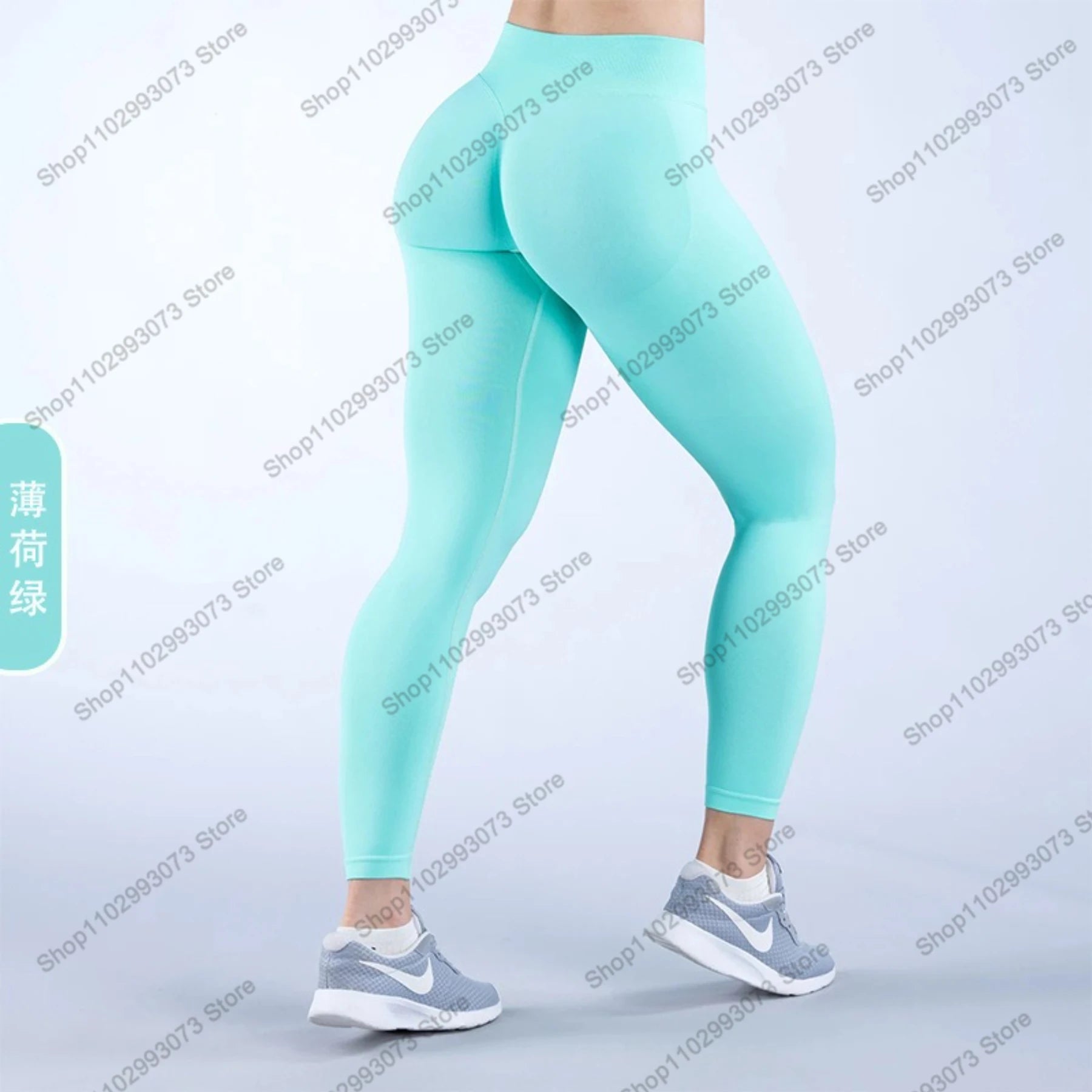 Damen High Waist Nahtlose Yoga Leggings Bauchkontrolle Po-Lifting Workout Hose Weiche Athletic Leggings für Fitnessstudio Fitness Laufen