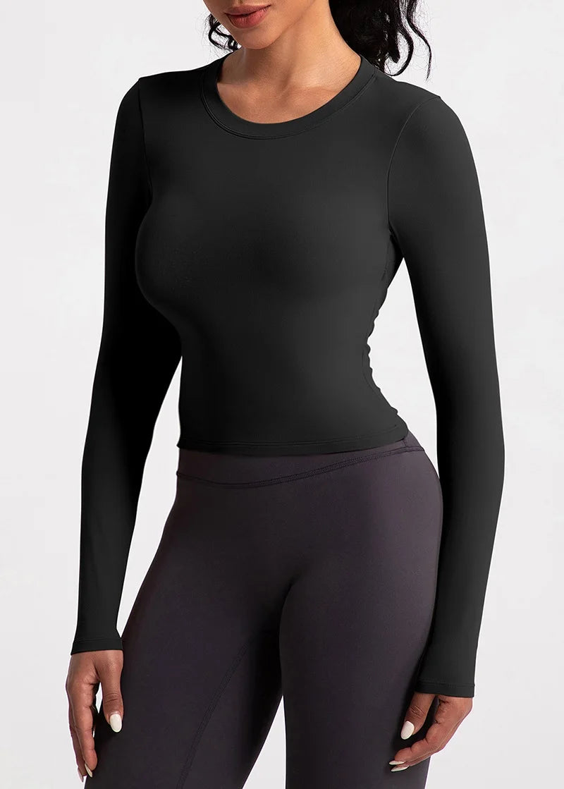 Cloud Hide Black Beauty Back Yoga Shirts Damen Langarmbluse Übergröße Sport Gym Fitness Top Laufshirt Workout Shirt