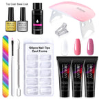 Poly Nail Gel Komplettset mit 6W LED-Lampe Nagelset für Anfänger Nagelspitzen Kunst 3D-Design Dekoration Verlängerung Maniküre Werkzeugset