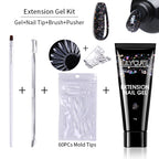 LILYCUTE 15ml Verlängerungsgel-Nagellack-Set Quick Nail Prolong mit Verlängerungsform-Nagelspitzen Acryl-Lösung Maniküre-Werkzeug-Kit